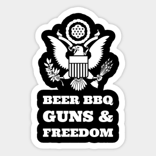 Beer BBQ Guns & Freedom Sticker